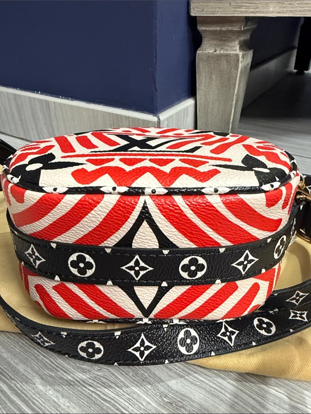 Louis Vuitton Red and Black Circular Monogram Crossbody Bag